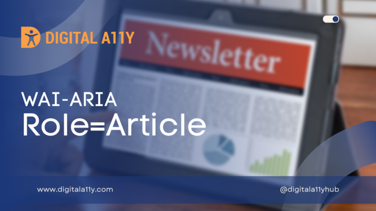 WAI-ARIA: Role=Article