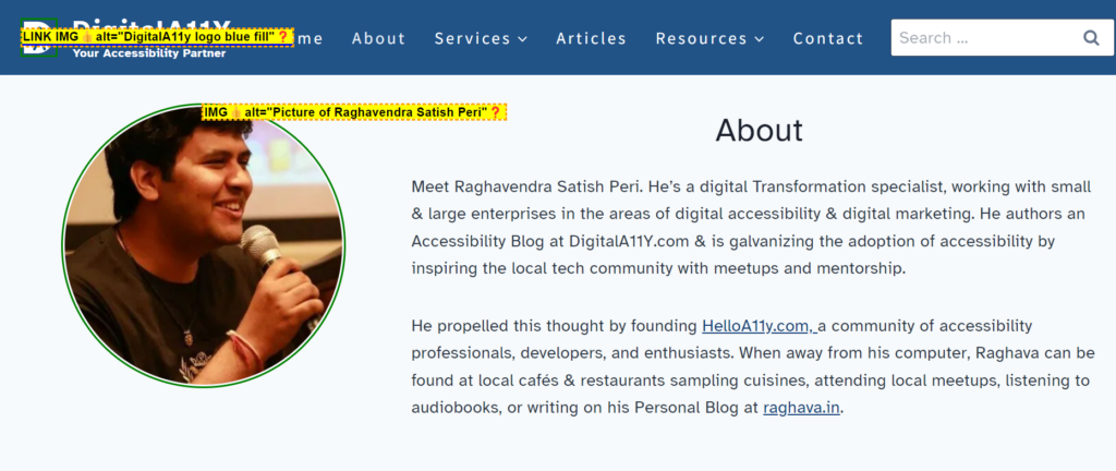 Image Bookmarklet to identify all Image markup on a web page
