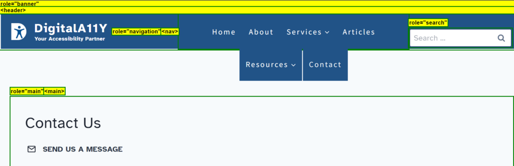 Landmarks Bookmarklet to identify all Landmarks markup on a web page
